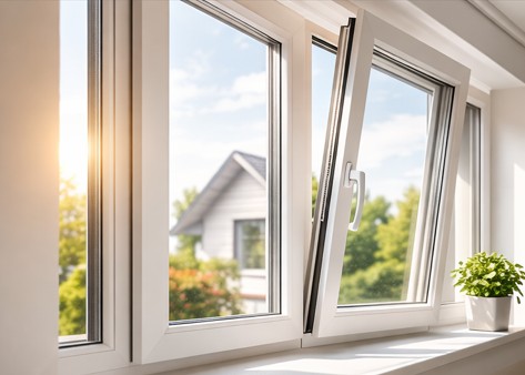 Moderne energieeffiziente Fenster mit guter Wärmedämmung für Häuser und Wohnungen Moderne energieeffiziente Fenster mit hoher Wärmedämmung für Neubau und Sanierung