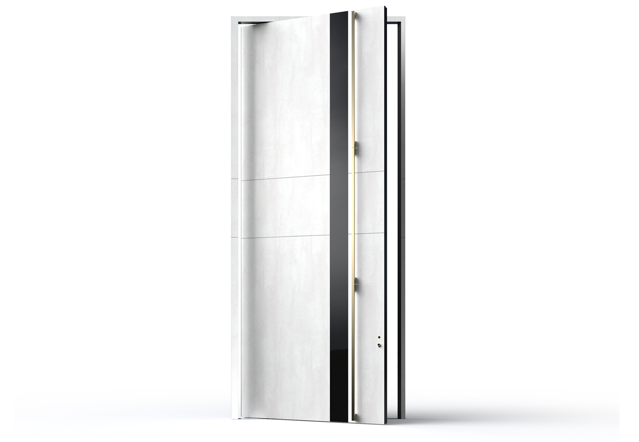 Pirnar Pivot P01-10 Parmax Pivot Hauseingangstür Eiche Holz und Glas